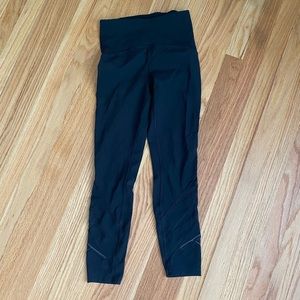 Black Lululemon Leggings with Mesh Panels